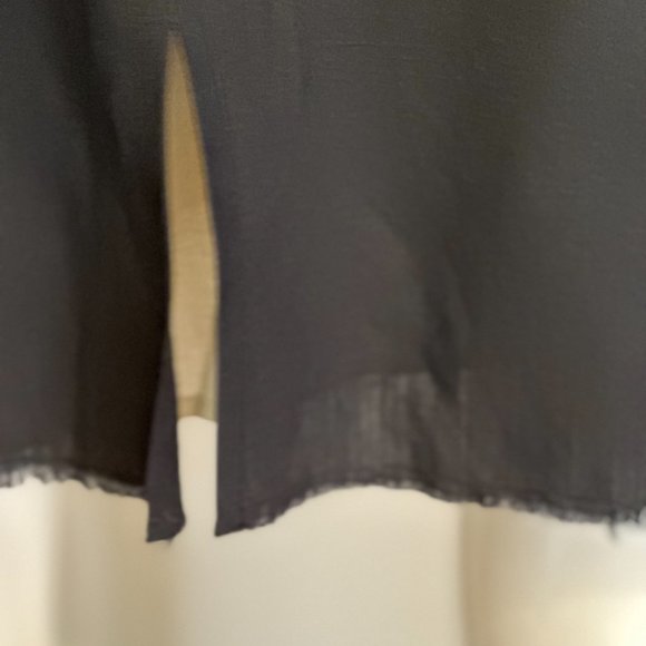 COPY - HANNOH linen lined skirt; Size 38; charcoal black with cream buttons - Picture 7 of 11